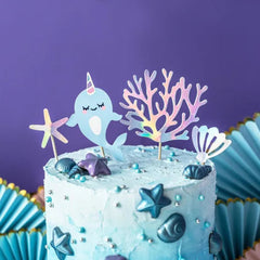 narwhal-under-the-sea-birthday-cake-toppers-decorations-x-4|KPT48|Luck and Luck| 1