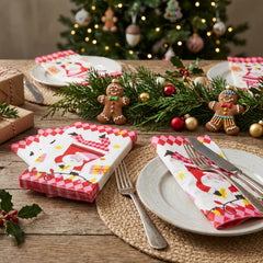 Fun Santa Christmas Lunch Paper Napkins Red Festive Party Tableware Set of 16