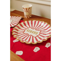 Vintage Circus Paper Plates for Birthday Parties, Celebrations & Party Tables (Pack of 8, 23 cm Diameter)