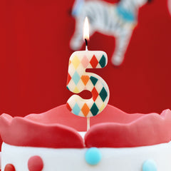 Number 5 Rhombus Birthday Candle Cake Decor (10.5cm)