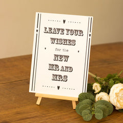 guest-book-sign-white-hearts-leave-your-wishes-sign-and-easel-rustic-wedding|LLSTWLISLYW|Luck and Luck| 1