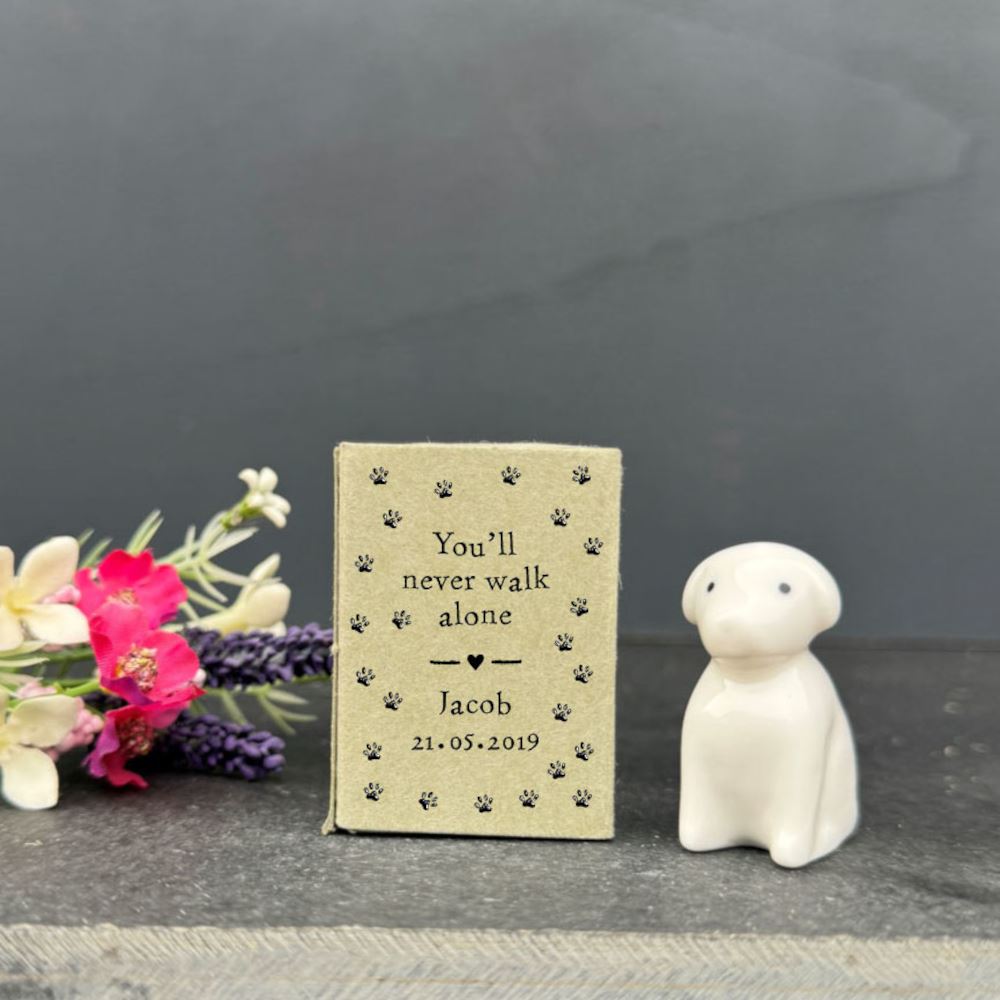 porcelain-dog-in-a-personalised-matchbox-you-ll-never-walk-alone|LLUV17|Luck and Luck| 1