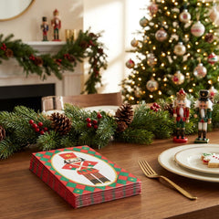 Nutcracker Christmas Lunch Paper Napkins Red Green Festive Party Tableware Set of 16