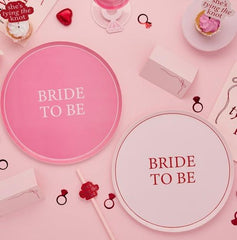 Pink Bride To Be Paper Plates Hen Party Tableware Bridal Shower (8 Pack, 23 cm)