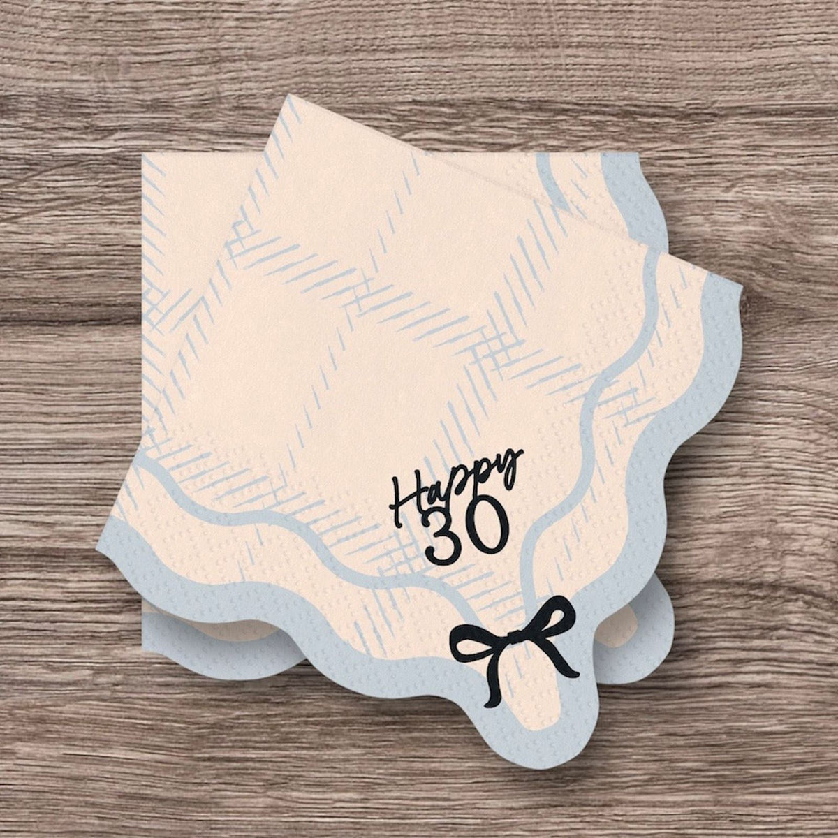 happy-30-paper-party-napkins-black-bow-design-30th-birthday|SP33-102-30|Luck and Luck| 1