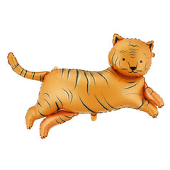 Large Orange Tiger Foil Balloon for Jungle Safari Birthday Parties