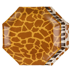 Safari Print Paper Plates Kids Party Tableware (Pack of 6, 23cm)