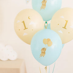 1st Birthday Mouse Balloons 30cm Light Blue Party Decor Set