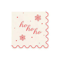 Cream Red Hohoho Christmas Paper Napkins Festive Party Tableware Decor Set of 16