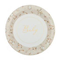 Santex Little Teddy Bear Paper Plates Baby Shower Christening Party