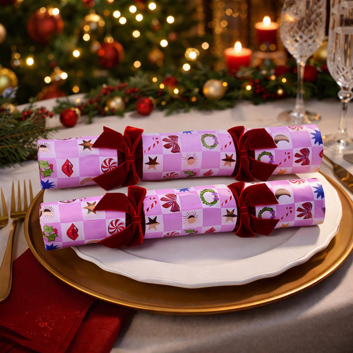 Eleanor Bowman Bow-tique Luxury Christmas Crackers Festive Party Tableware Set of 6