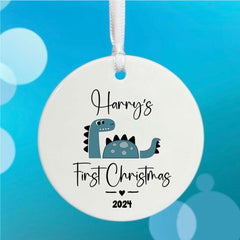 personalised-baby-s-first-christmas-dinosaur-bauble-gift|LLUVPORC35|Luck and Luck| 1