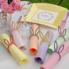 Santex Easter Bunny Rabbit Napkin Rings Plastic Holders, Multicoloured - Pack of 6