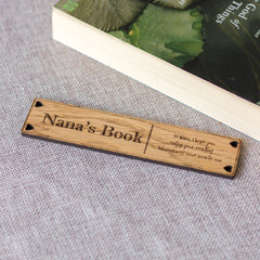 Personalised Oak Veneer Bookmark with Name and Message, Rustic Reading Gift