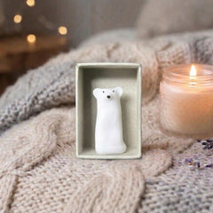 Personalised Tall Mouse Matchbox with Porcelain Ornament and Your Own Message