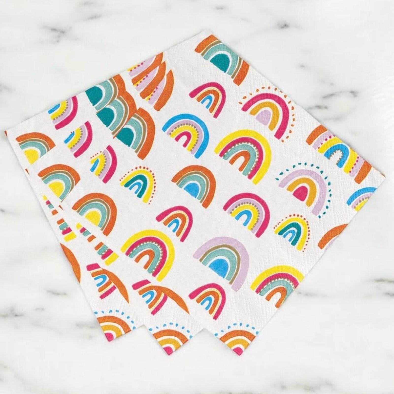 rainbow-cocktail-paper-party-napkins-x-20-baby-shower-kids-party|RAINB-CNAPKIN|Luck and Luck| 1