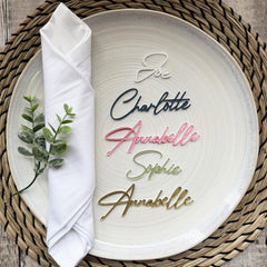Custom Personalised Acrylic Names for Wedding Tables, Guests and Favours