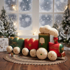 Festive Standing Christmas Train Foil Balloon Red Green Holiday Party Decor