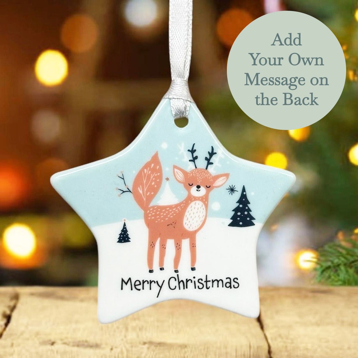 personalised-christmas-porcelain-star-reindeer-keepsake-gift|LLUXXMASSTARD4|Luck and Luck| 1