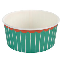 Green Paper Ramekin Party Dishes for Birthdays and Celebrations (Pack of 4, 12.5 cm)
