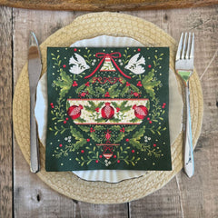 folklore-green-christmas-paper-party-napkins-20-pack|FOLK-NAPKIN|Luck and Luck| 1