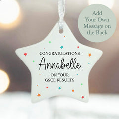 Personalised GCSE Porcelain Star Keepsake Decoration 8 cm