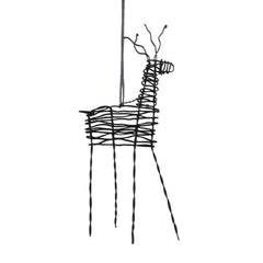 East of India Rusty Wire Hanging Christmas Reindeer Decoration