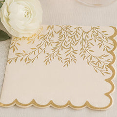 Blush Gold Wedding Napkins – Elegant 3 Ply Paper Party Napkins Pack of 16
