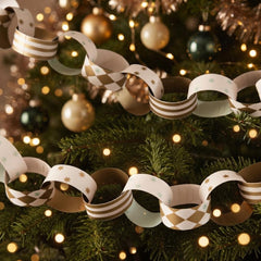 Gilded Gold Christmas Paper Chains Festive Craft Party Decorations Set of 100