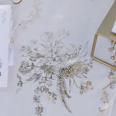 White Gold Muslin Table Runner – Elegant Wedding Table Decor 5m