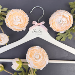 white-wedding-wooden-coat-hanger-personalised-bride-bridesmaid-d3|LLUVHGD3W|Luck and Luck| 1