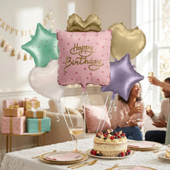 Happy Birthday Gift Foil Balloon Set for Colourful Celebrations 5 Pieces