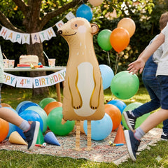 Standing Meerkat Foil Balloon Kids Party Decoration Brown 70cm