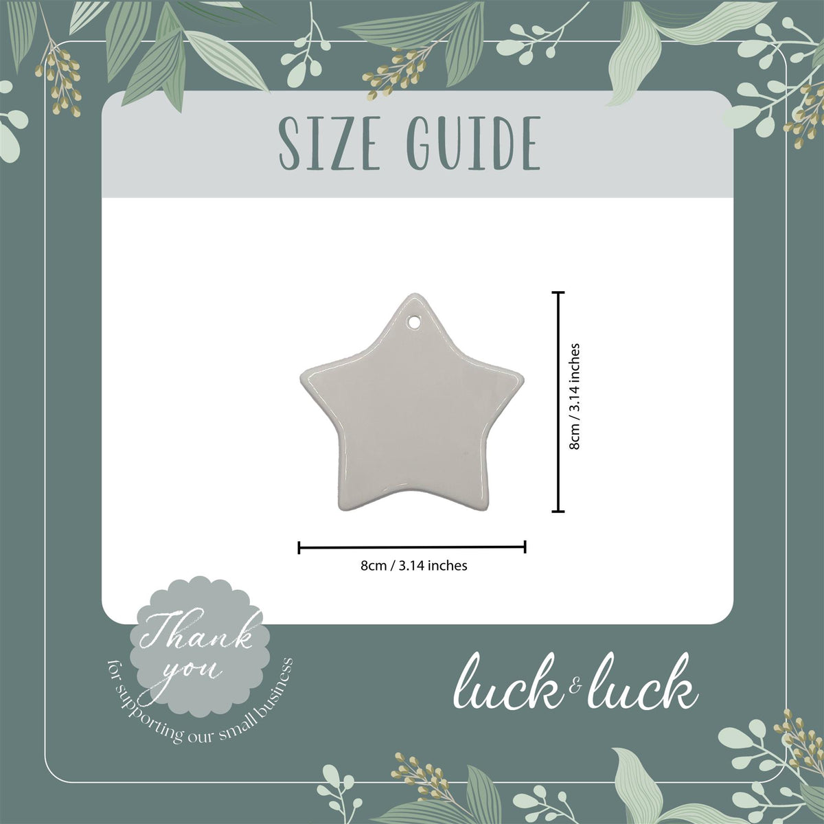 Personalised GCSE Porcelain Star Keepsake Decoration 8 cm