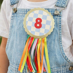 Customisable Birthday Age Badge With Number Stickers For Colourful Parties 18 cm