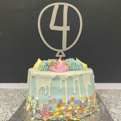 customisable-acrylic-number-4-balloon-shape-cake-topper|LLWWBALLOON4CTA|Luck and Luck| 1