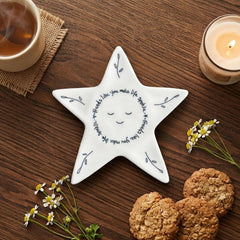 White Porcelain Star Coaster Friends Like You Make Life Sparkle Modern Home Gift
