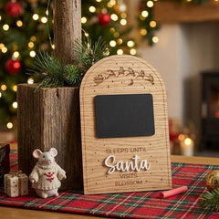 Personalised Christmas Sleeps Until Santa Reusable Chalkboard Countdown Sign for Children