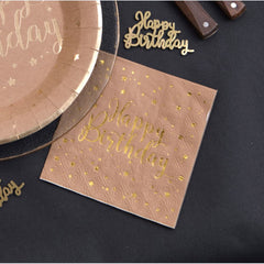 brown-gold-canape-happy-birthday-paper-party-napkins-x-20|674700000026|Luck and Luck| 1