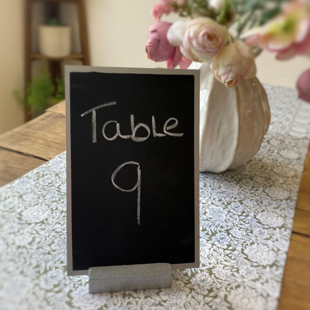 silver-wooden-chalkboard-table-name-number-sign|3348S|Luck and Luck| 1