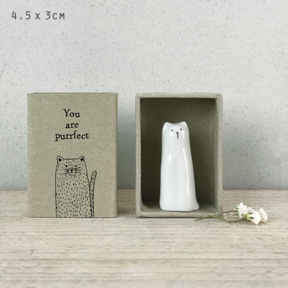 east-of-india-mini-porcelain-matchbox-gift-cat-you-are-purrfect|6100D|Luck and Luck| 1