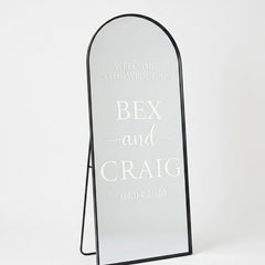 Welcome to the Wedding of Personalised Vinyl Mirror Sign Wedding Decal 45 cm
