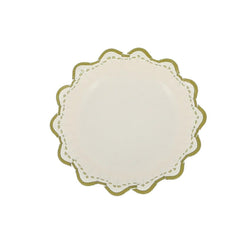 Sage Green and White Paper Party Bowls for Weddings and Birthdays (Pack of 6, 13.5 cm)