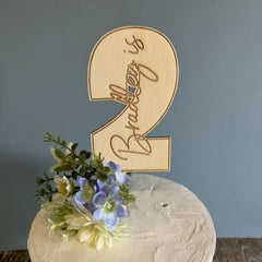 number-2-personalised-wooden-cake-topper|LLWWNUM2CT|Luck and Luck| 1