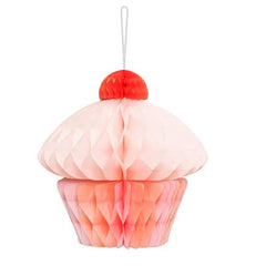 Honeycomb Cupcake Birthday Decoration Multicoloured Paper Décor 20 cm