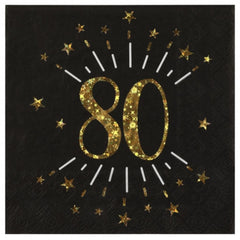 age-80th-birthday-black-gold-paper-party-napkins-x-10|679000000080|Luck and Luck| 1