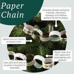 Gilded Gold Christmas Paper Chains Festive Craft Party Decorations Set of 100
