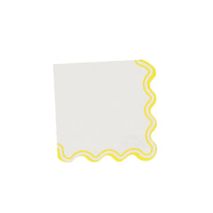 Yellow & White Paper Napkins for Birthday Parties, Celebrations & Party Tables (Pack of 10, 33 cm Unfolded)