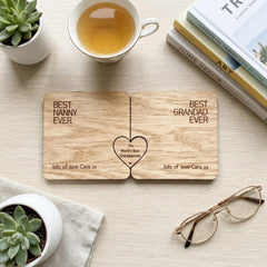 Personalised Grandparents Coaster Set with Message Token Keepsake Gift for Home