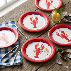 Santex Small Red Lobster Design Party Paper Plates, Pack of 6